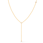 Colar Dourado Gravatinha com Pontos de Luz em Zircônia